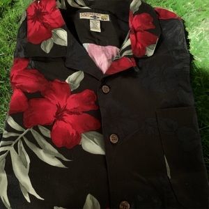 New without tags Vintage Caribbean Joe Hawaiian shirt Men’s size XL black red